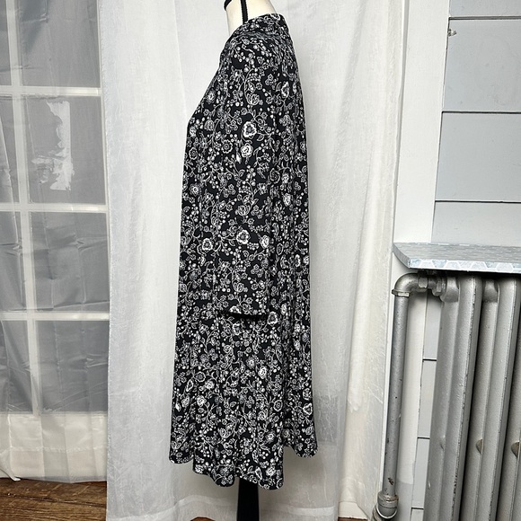 Harlow & Rose Floral Paisley Black & White Collared Flowy Maxi Dress Teacher - Picture 15 of 17
